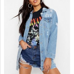 Boohoo Longline Oversized Denim Jacket